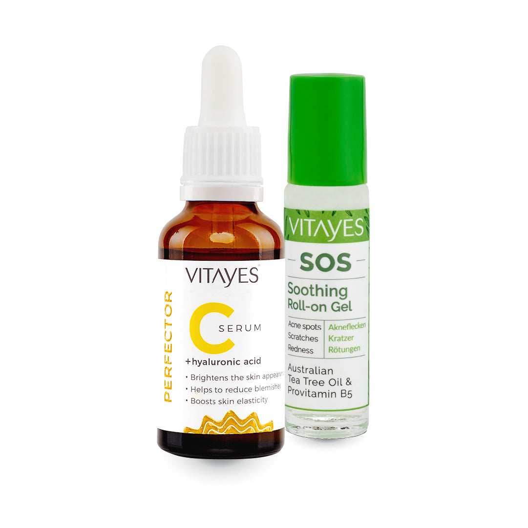 Duo Plus: Anti-Akne & Mitesser Serum + 10% Vitamin C-Hyaluronsäure Intensivserum