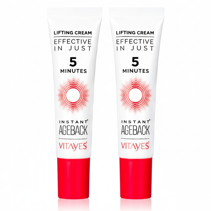 Vitayes Instant Ageback Lifting-Creme gegen Tränensäcke und Falten, 7 ml, dreifaches Set mit roter Kappe, vorne sichtbar
