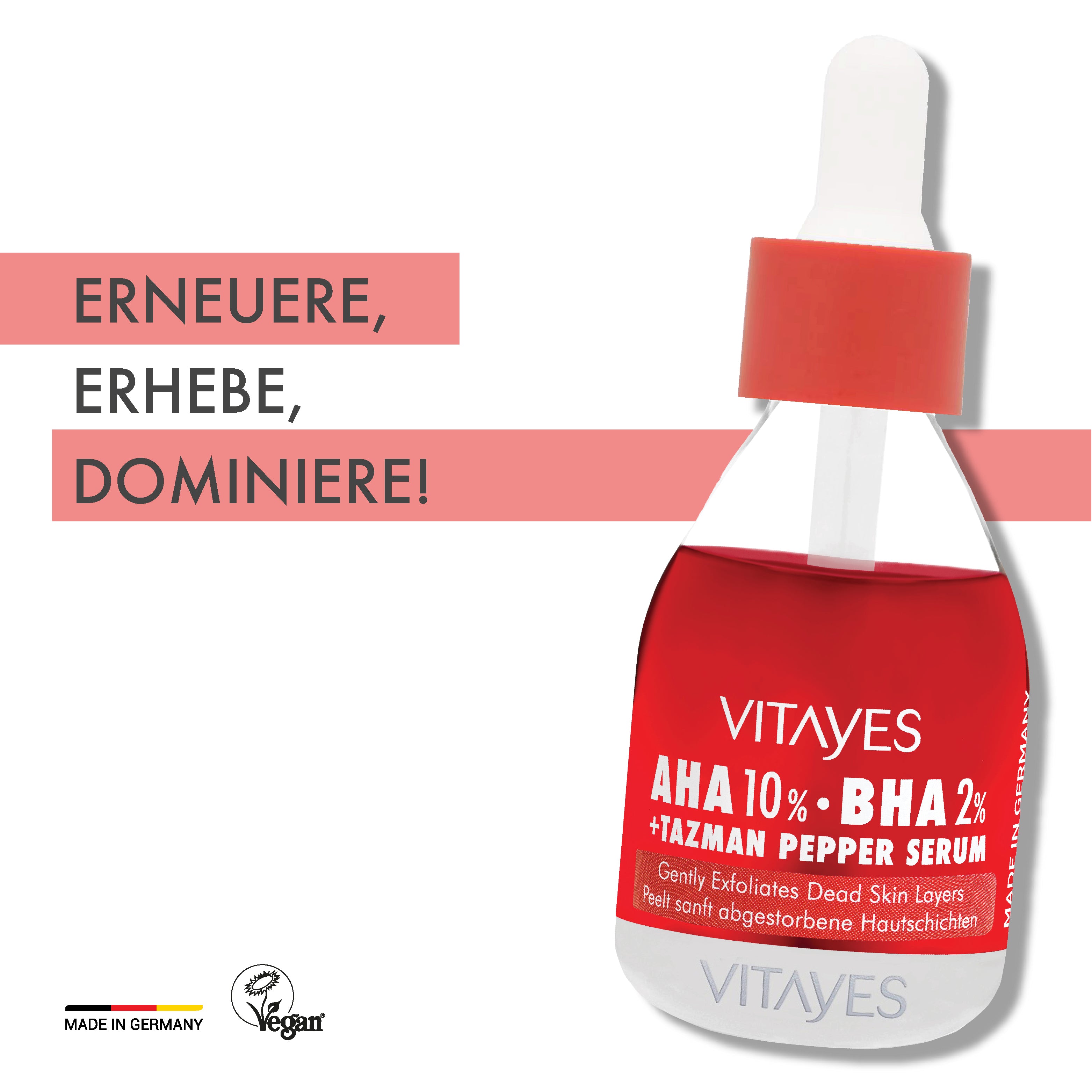 Gerovital Peeling Serum Mit 10% AHA & 1% Vitamin C – Gegen Unreinheiten, Für Strahlende Haut