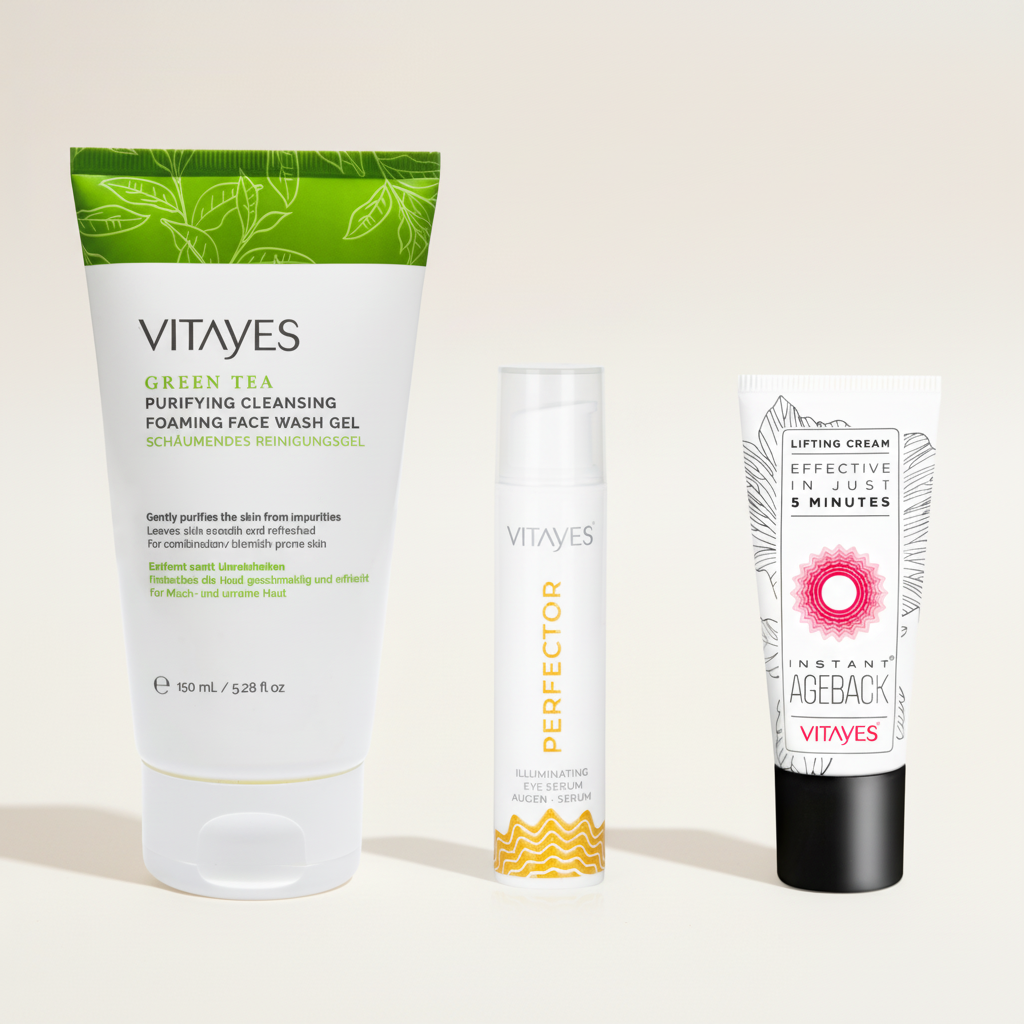 Instant Ageback Anti-Aging Lifting-Set – 3 Schritte zu strahlend glatter und jugendlicher Haut - Vitayes Official Store - Deutschland